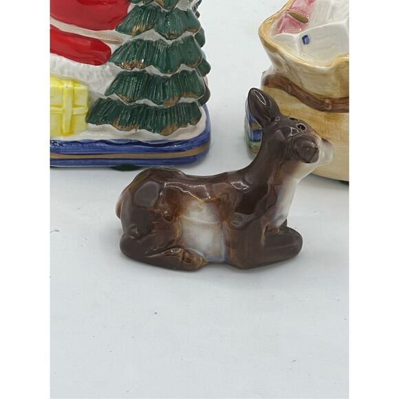 VTG Fitz & Floyd Christmas Santa mail North Pole Express Salt pepper shakers & B - Picture 8 of 12